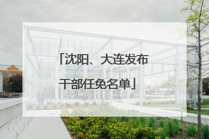 沈阳、大连发布干部任免名单
