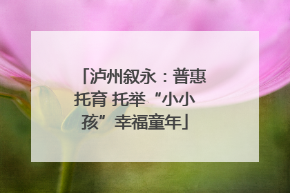 泸州叙永：普惠托育 托举“小小孩”幸福童年