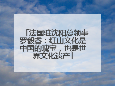 法国驻沈阳总领事罗毅睿：红山文化是中国的瑰宝，也是世界文化遗产
