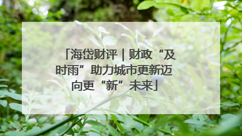 海岱财评｜财政“及时雨”助力城市更新迈向更“新”未来
