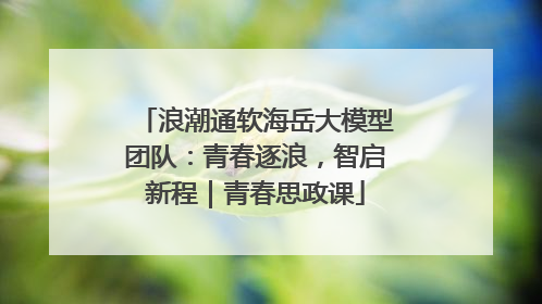 浪潮通软海岳大模型团队：青春逐浪，智启新程｜青春思政课