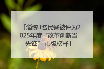 淄博3名民警被评为2025年度“改革创新当先锋” 市级榜样