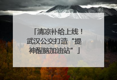 清凉补给上线！武汉公交打造“提神醒脑加油站”