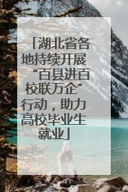 湖北省各地持续开展“百县进百校联万企”行动，助力高校毕业生就业