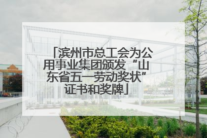 滨州市总工会为公用事业集团颁发“山东省五一劳动奖状”证书和奖牌