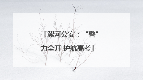 漯河公安：“警”力全开 护航高考