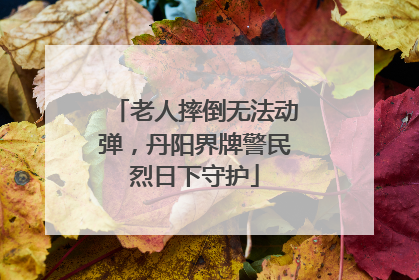 老人摔倒无法动弹，丹阳界牌警民烈日下守护
