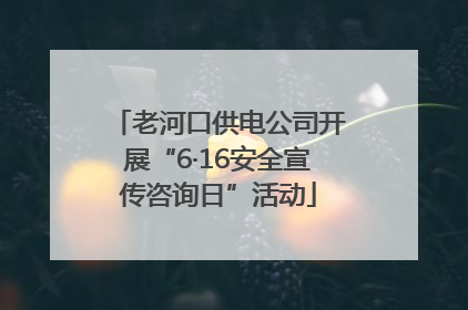 老河口供电公司开展“6·16安全宣传咨询日”活动