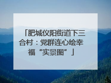 肥城仪阳街道下三合村：党群连心绘幸福“实景图”