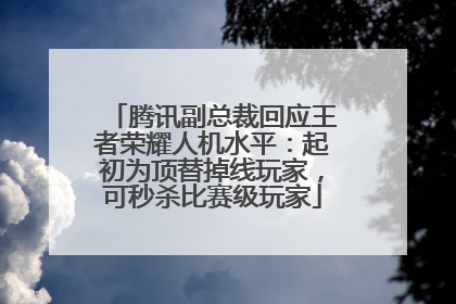 腾讯副总裁回应王者荣耀人机水平：起初为顶替掉线玩家，可秒杀比赛级玩家