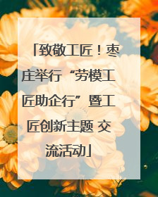 致敬工匠！枣庄举行“劳模工匠助企行”暨工匠创新主题 交流活动