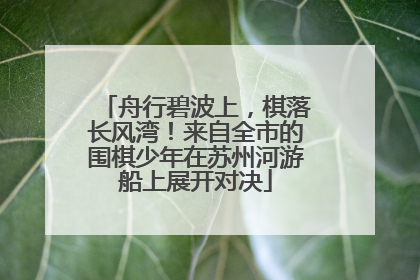 舟行碧波上，棋落长风湾！来自全市的围棋少年在苏州河游船上展开对决