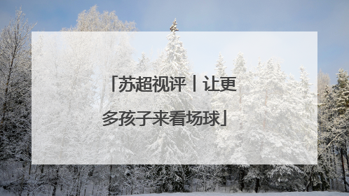 苏超视评︱让更多孩子来看场球