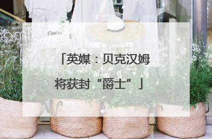 英媒：贝克汉姆将获封“爵士”