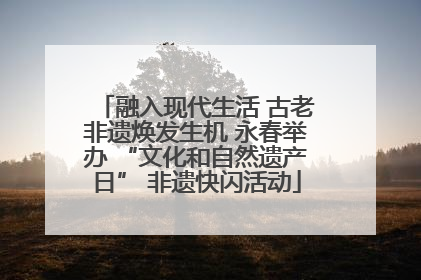 融入现代生活 古老非遗焕发生机 永春举办 “文化和自然遗产日” 非遗快闪活动