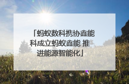 蚂蚁数科携协鑫能科成立蚂蚁鑫能 推进能源智能化