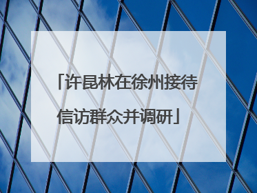许昆林在徐州接待信访群众并调研