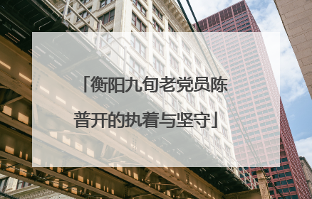 衡阳九旬老党员陈普开的执着与坚守
