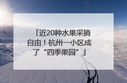 近20种水果采摘自由！杭州一小区成了“四季果园”