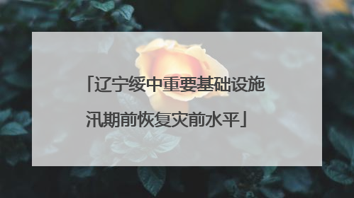 辽宁绥中重要基础设施汛期前恢复灾前水平