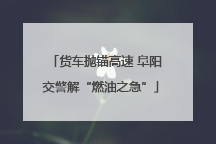 货车抛锚高速 阜阳交警解“燃油之急”