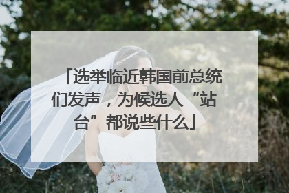 选举临近韩国前总统们发声，为候选人“站台”都说些什么