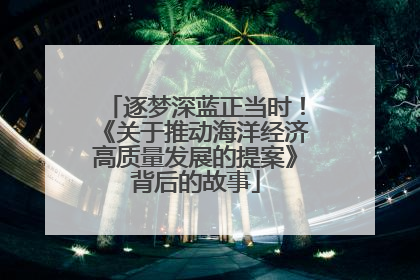 逐梦深蓝正当时！《关于推动海洋经济高质量发展的提案》背后的故事