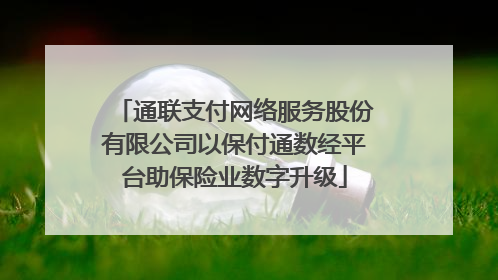 通联支付网络服务股份有限公司以保付通数经平台助保险业数字升级