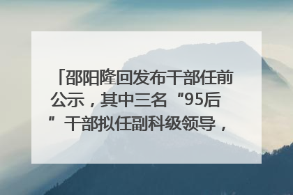 邵阳隆回发布干部任前公示，其中三名“95后”干部拟任副科级领导，均系硕士选调生
