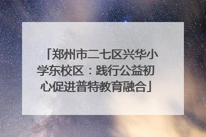 郑州市二七区兴华小学东校区：践行公益初心促进普特教育融合