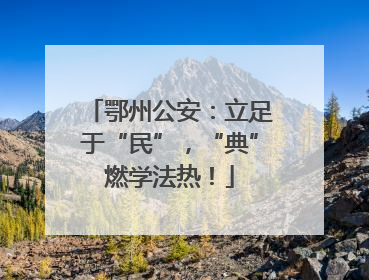 鄂州公安：立足于“民”，“典”燃学法热！