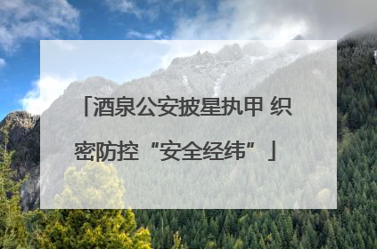 酒泉公安披星执甲 织密防控“安全经纬”