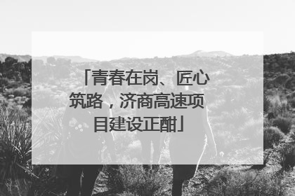 青春在岗、匠心筑路，济商高速项目建设正酣