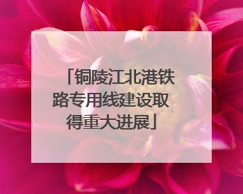铜陵江北港铁路专用线建设取得重大进展