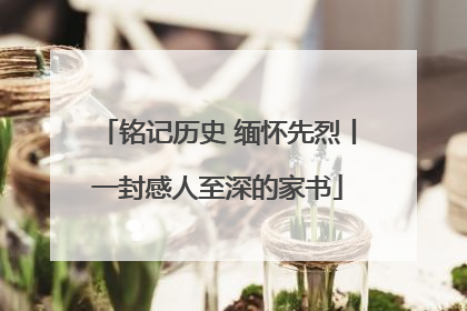 铭记历史 缅怀先烈丨一封感人至深的家书