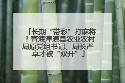 长期“带彩”打麻将！青海湟源县农业农村局原党组书记、局长严卓才被“双开”