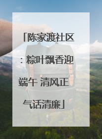 陈家渡社区：粽叶飘香迎端午 清风正气话清廉