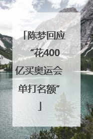 陈梦回应“花400亿买奥运会单打名额”