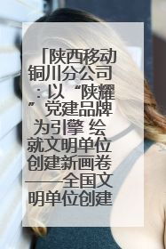 陕西移动铜川分公司：以“陕耀”党建品牌为引擎 绘就文明单位创建新画卷——全国文明单位创建纪实