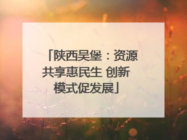 陕西吴堡：资源共享惠民生 创新模式促发展