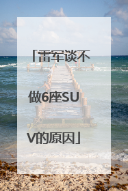 雷军谈不做6座SUV的原因