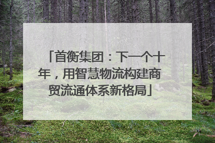 首衡集团：下一个十年，用智慧物流构建商贸流通体系新格局