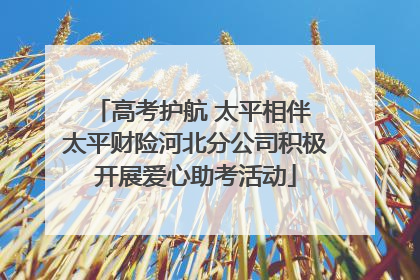 高考护航 太平相伴 太平财险河北分公司积极开展爱心助考活动