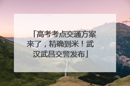 高考考点交通方案来了，精确到米！武汉武昌交警发布