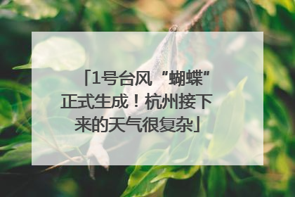 1号台风“蝴蝶”正式生成！杭州接下来的天气很复杂