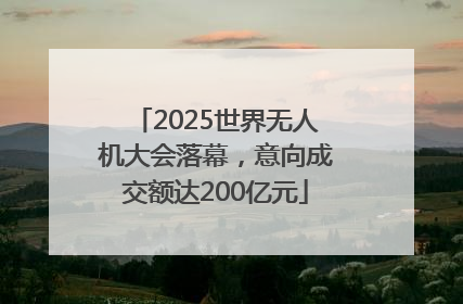 2025世界无人机大会落幕，意向成交额达200亿元