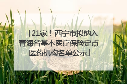 21家！西宁市拟纳入青海省基本医疗保险定点医药机构名单公示