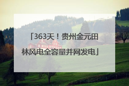 363天！贵州金元田林风电全容量并网发电