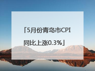 5月份青岛市CPI同比上涨0.3%