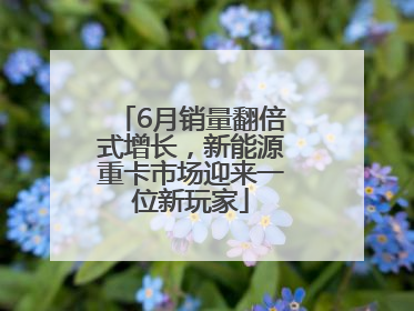 6月销量翻倍式增长，新能源重卡市场迎来一位新玩家